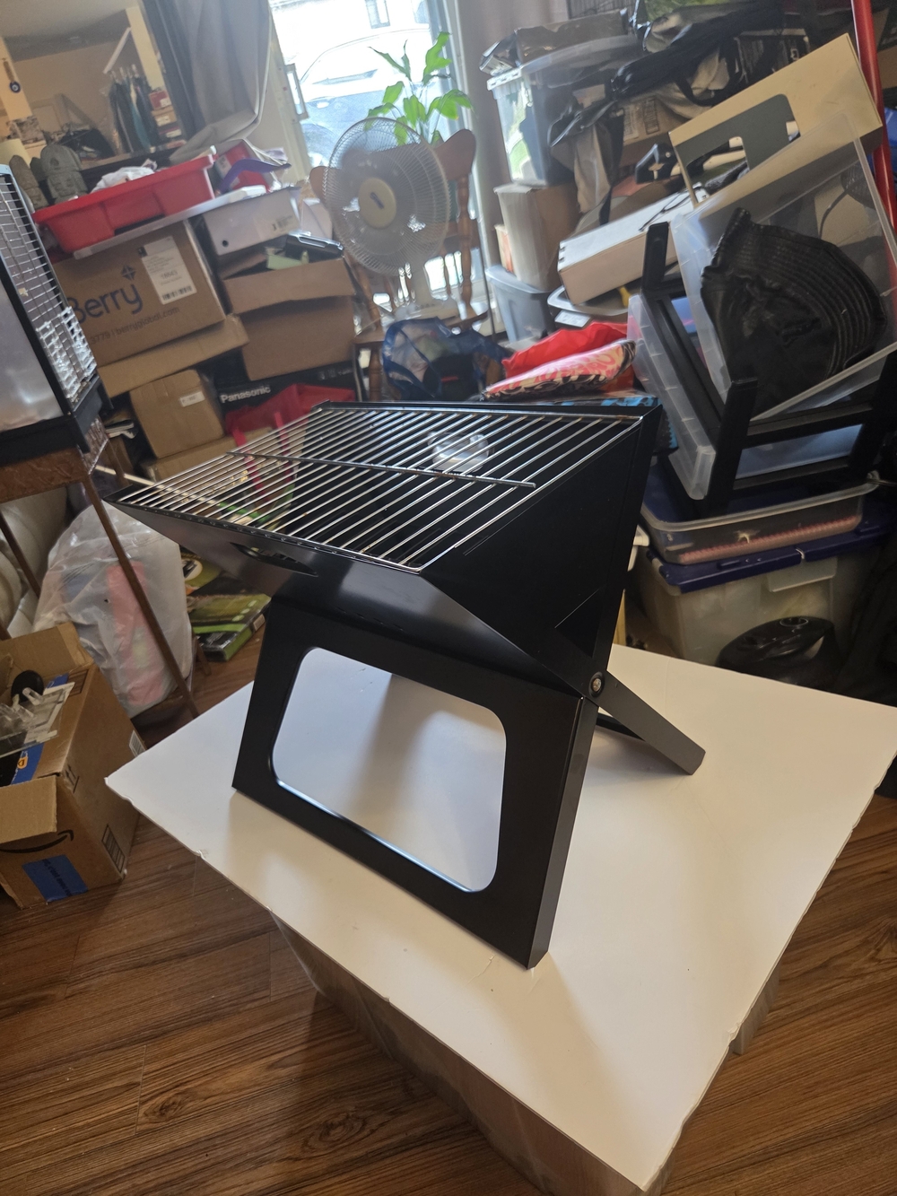 Portable Black Folding Charcoal Grill - Compact Travel BBQ